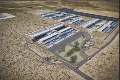 Meta Expands Los Lunas Data Center Campus with $800 Million Investment to Support AI Growth and Renewable Energy Initiatives | Courtesy of FacebookArtisic aerial rendering of buildings 7 and 8 at the Facebook Data Center in Los Lunas. Foundation construction of the buildings is expected to commence in January. By Makayla Grijalva